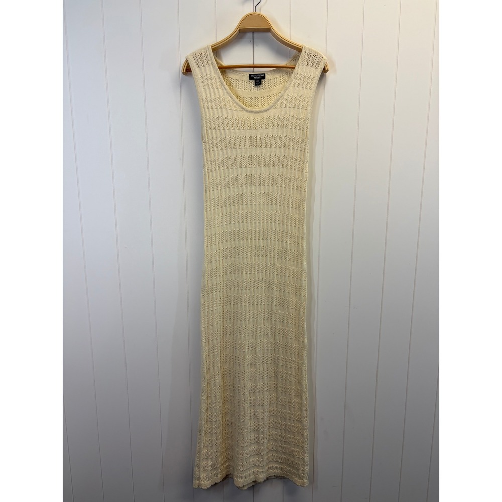 Pretty Little Thing Boho Crochet Knit Maternity Maxi Dress Women Size 10 Cottage